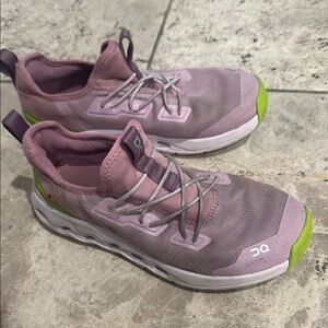On Running Kids' Pink and Green Athletic Shoes